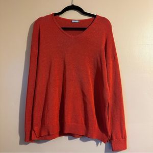 J. McLaughlin Callum Sweater V Neck Long Sleeve Womens Red Winter Top